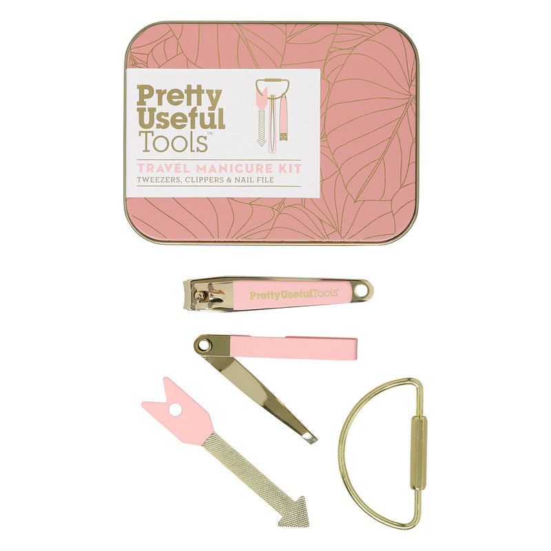 Pretty Useful Tools Gold Travel Nail and Manicure Set With Tweezers and Carabiner - BeesActive Australia