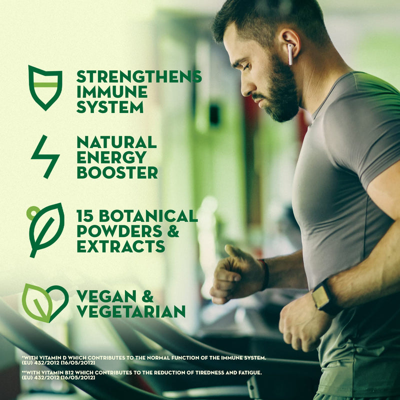 Raw Greens � Ultimate Natural Blend with 15 Premium Superfoods and Vegetables - Vegan Super Greens Powder Including Green Tea, Spirulina, Ginger Root & Pea Protein (50 Servings, 250g) - BeesActive Australia