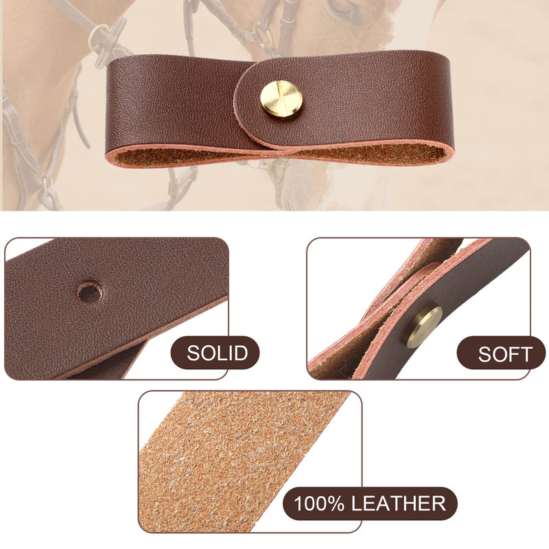 6 Pcs Leather Halter Replacement Leather Breakaway Strap for Horses, Brown - BeesActive Australia