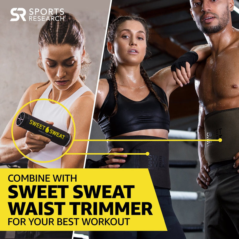 Sports Research Sweet Sweat Gel Stick Easy to Apply Workout Enhancer for Belly, Thigh, Arm, and Body - Increase Core Temp for Adult Women and Men - Fit Gel to Sweat More During Workout (6.4 Oz) Cocounut - BeesActive Australia