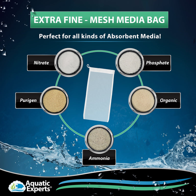 Fine Mesh Filter Media Drawstring Bags - Pouches are Ideal Aquarium Filtration Extra Fine 3"x 8" - 4 pack - BeesActive Australia