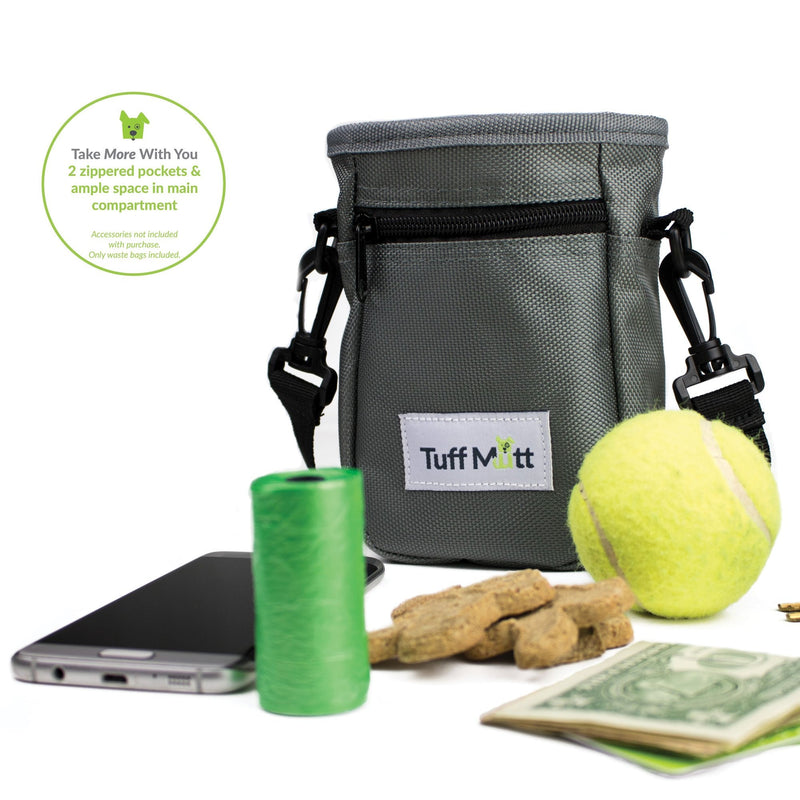 Tuff Mutt Dog Treat Pouch for Training with Poop Bag Dispenser, Includes 1 Roll of Earth Rated Pet Waste Bags, Metal Clip, Adjustable Waist Belt Makes it Easy to Carry Treats, Kibble and Accessories - BeesActive Australia