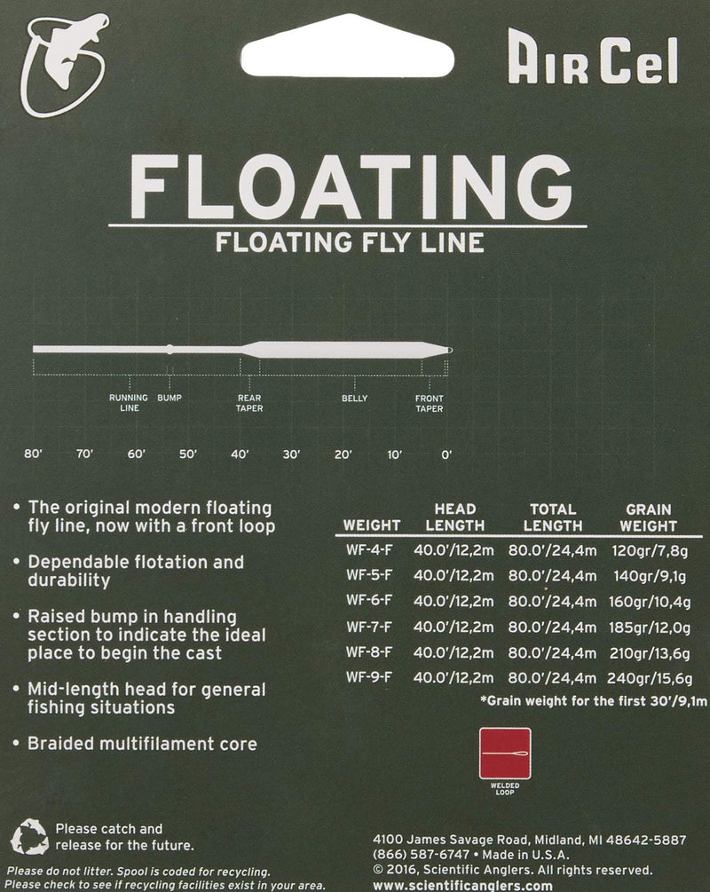 Scientific Anglers Air Cel Floating Lines Yellow WF- 4-F - BeesActive Australia
