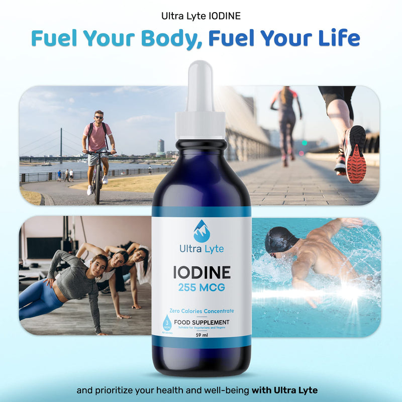 Ultra Lyte Iodine 255MCG � 59ml Iodine Supplement from Potassium Iodide � Optimal Thyroid Function, Hormone Production � Dietary Supplement for Cognitive Function, Normal Energy Levels - BeesActive Australia
