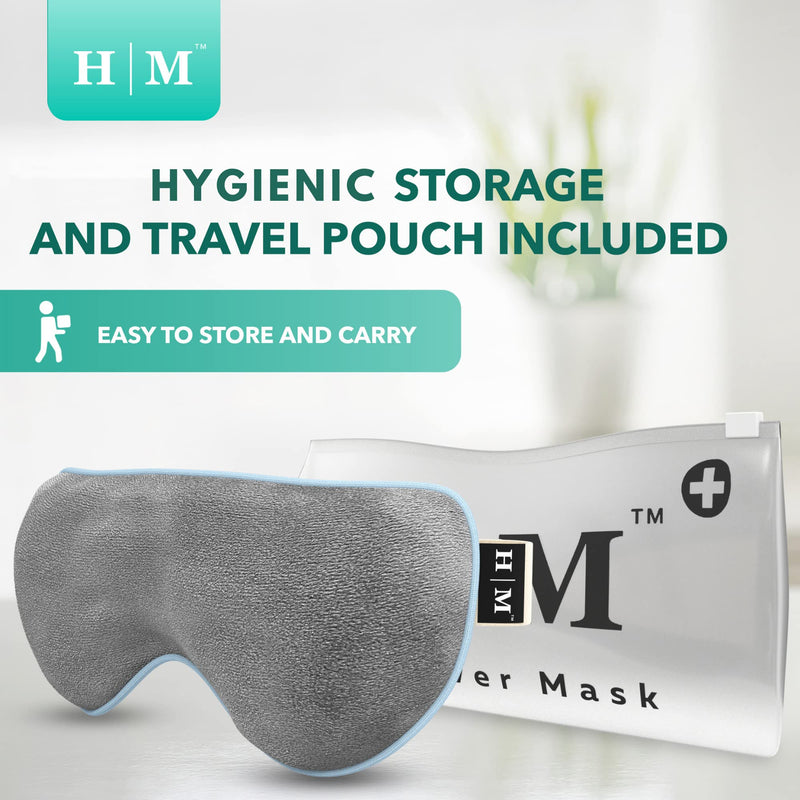 Heated Eye Mask For Dry Eyes - Microwave Activated Warm Eye Compress Treats Blepharitis & Styes - Our Plush, Warm Compress for Eyes Includes a Adjustable Strap & Pouch For Your Dry Eye Mask - HM Mask - BeesActive Australia