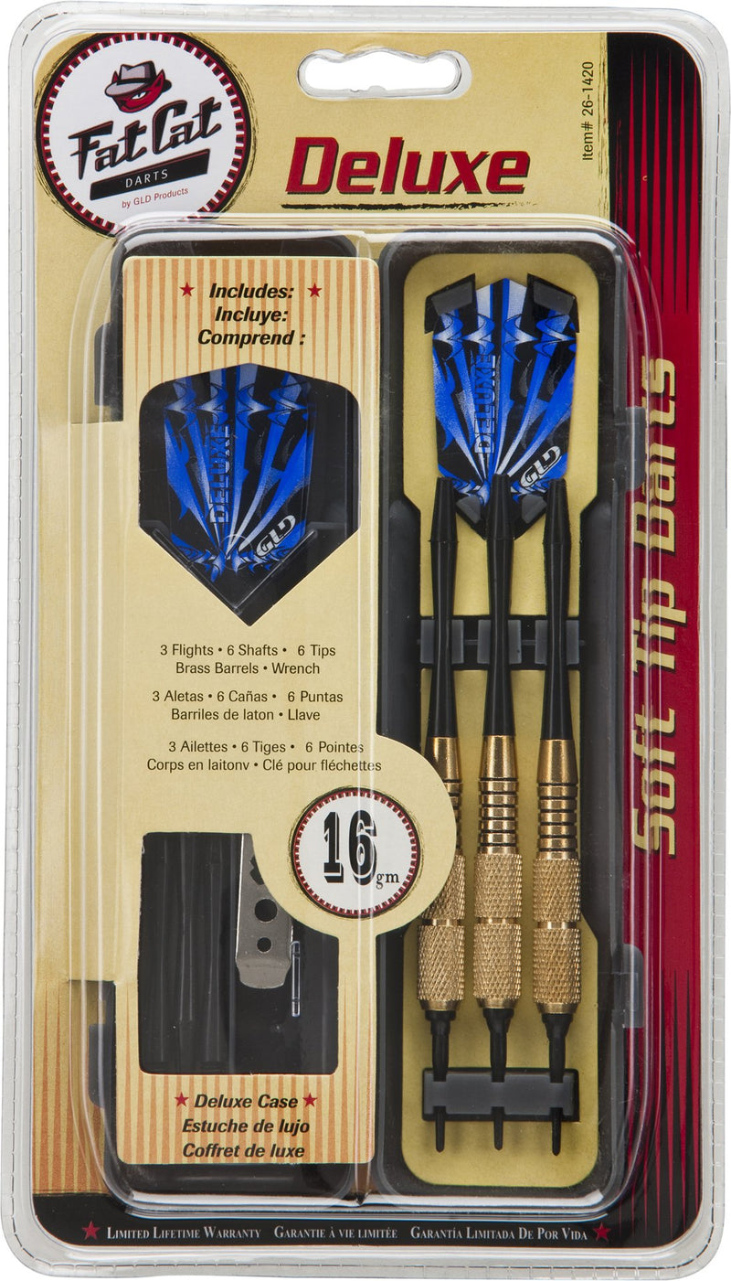 [AUSTRALIA] - Fat Cat Deluxe Soft Tip Darts with Storage/Travel Case, 16 Grams 
