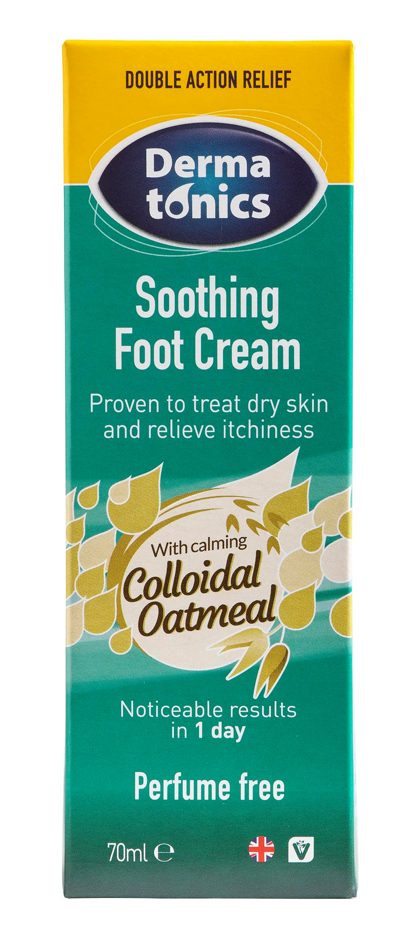 Dermatonics Soothing Foot Cream - Rapid Relief for Athlete’s foot, Dermatitis, Dry Skin Conditions with Calming Colloidal Oatmeal | Suitable for Diabetics and is Vegan-friendly | 70 ml 70 ml (Pack of 1) - BeesActive Australia