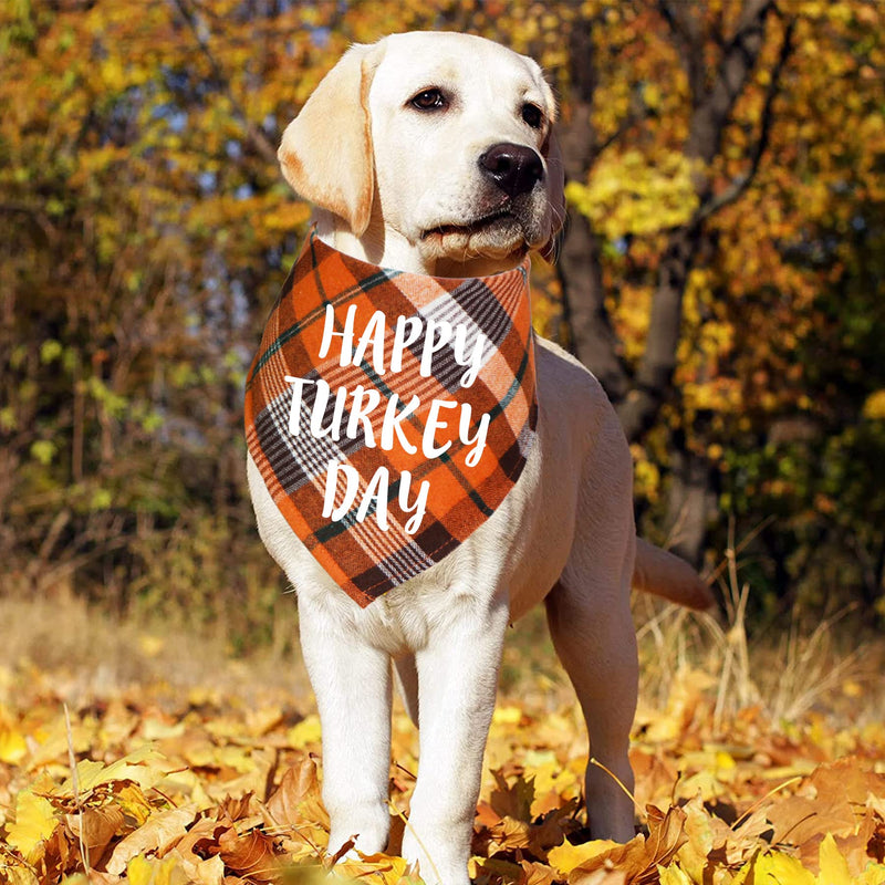 STMK Thanksgiving Day Dog Bandanas, 4 Pack Holiday Fall Plaid Dog Bandanas Scarf for Holiday Fall Thanksgiving Day Dog Puppy Costume - BeesActive Australia