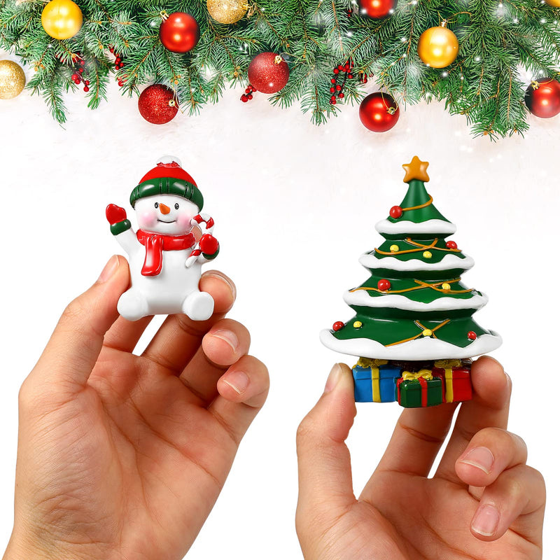 POPETPOP 2Pcs Christmas Aquarium Decorations- Resin Fish Tank Decoration Christmas Tree Snowman Micro Landscape Ornaments for Holiday Fish Tank Supplies Table Decor Christmas Tree + Snowman - BeesActive Australia