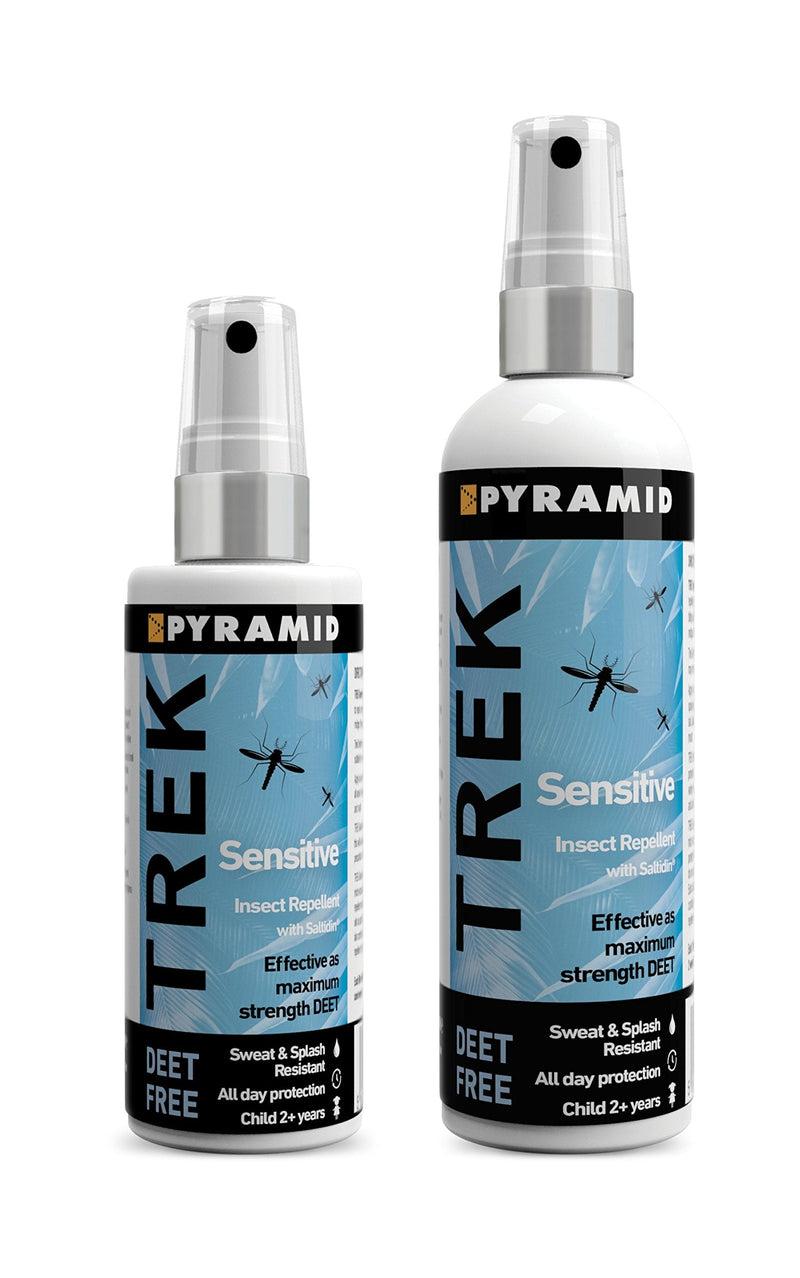 Pyramid Trek Sensitive No DEET Insect/Mosquito Repellent DEET FREE Saltidin Spray - 100ml 100 ml (Pack of 1) - BeesActive Australia