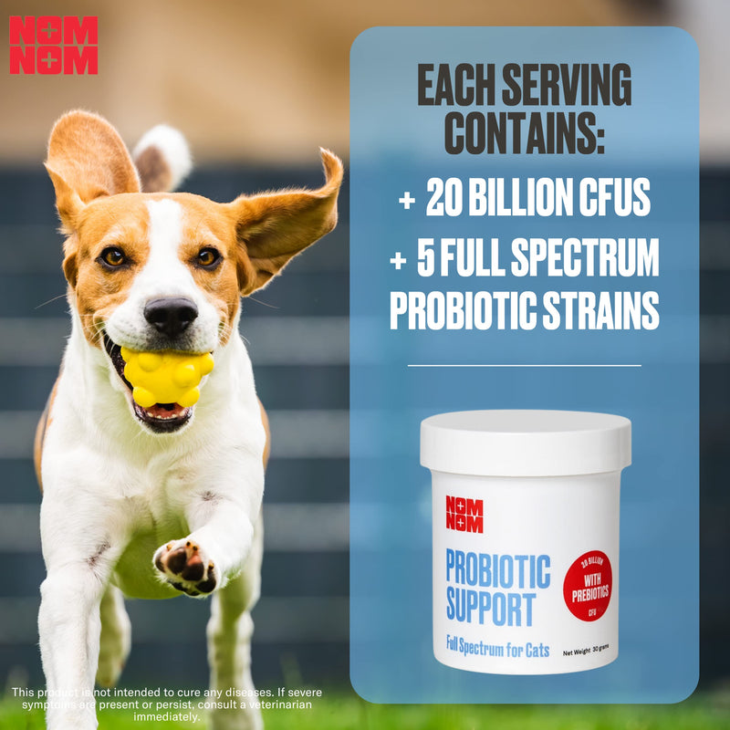 Nom Nom Dog Full Spectrum Probiotic Support Prebiotic Fiber and Inulin Powder Blend - Dog Probiotic for Digestive, Immune, and Dog Allergy Health Preferences - BeesActive Australia
