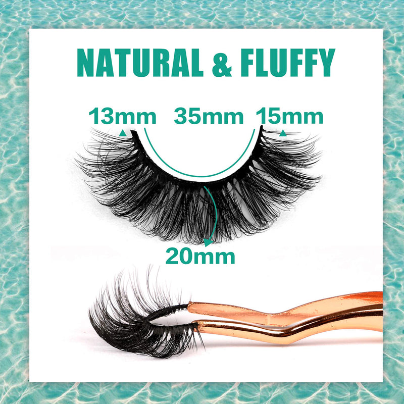 ALICROWN Mink Lashes Faux Wispy Natural Volume Lashes Pack 5D Fluffy Crossed False Eyelashes Full Handmade 5 Pairs Lashes A - BeesActive Australia