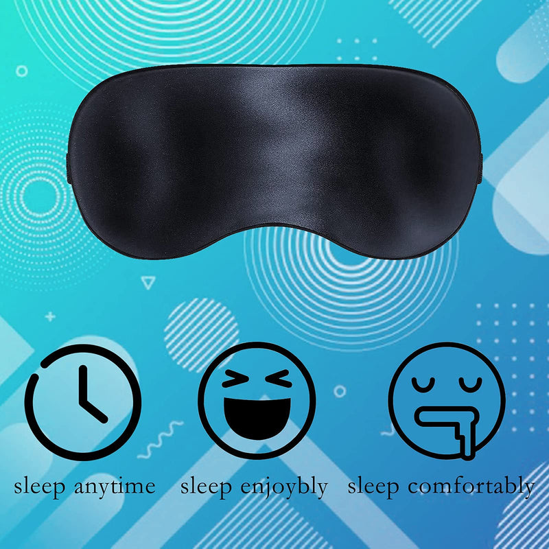 Eye Masks for Sleeping, 2 Pack Natural Silk Sleeping Mask with Adjustable Strap and Ear Plugs, Blocks Light Sleep Eye Mask for Women Men - BeesActive Australia