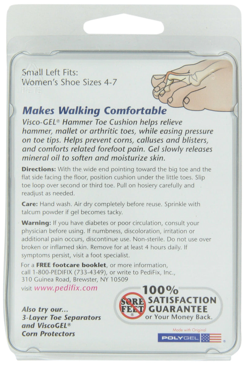 PediFix Visco-gel Hammer Toe Cushion, Small Left 1 pack - BeesActive Australia