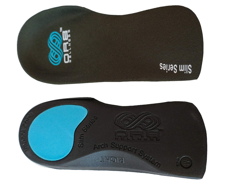 Plantar Fasciitis Insoles. ¾ Length Slim Fit Shoe Inserts. Orthotic Foot Supports. Flat Feet. Arch Support X-Small 3-4.5 - BeesActive Australia