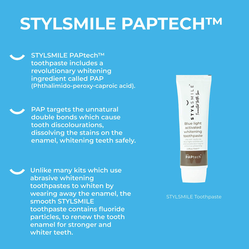 STYLSMILE Kits Set whitening Teeth with Blue led Light Technology Toothpaste and Gel (Several Options) (Brush Kit) - BeesActive Australia