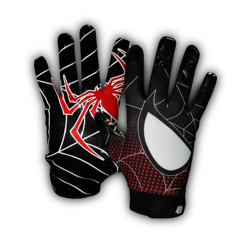 Taqcha Spider Youth Football Gloves - Tacky Grip Skin Tight Adult Football Gloves - Pro Elite Super Sticky Receiver Football Gloves - Youth Sizes M-L - BeesActive Australia