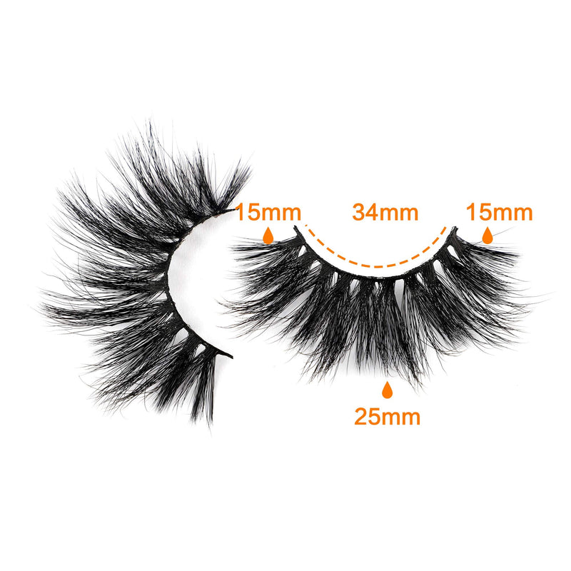 wiwoseo False Eyelashes 25MM Lashes Dramatic Long Fluffy Cross Thick Volume Fake Eye Lashes 4 Pairs Pack 25MM-1 - BeesActive Australia