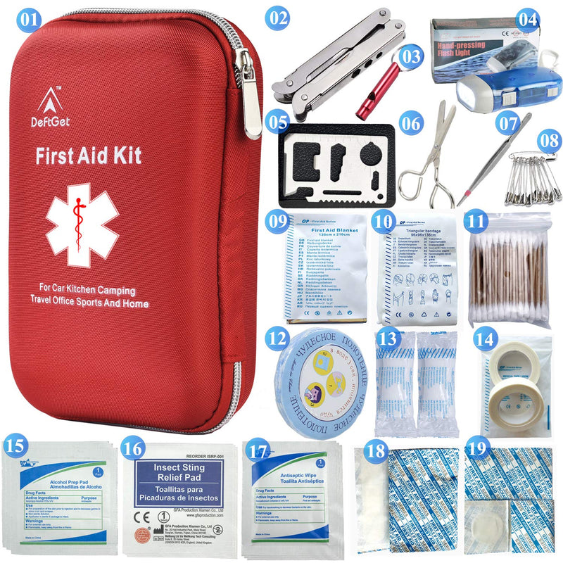 deftget 163 Pieces First Aid Kit Waterproof IFAK Molle System Portable Essential Injuries Medical Emergency Equipment Survival Kits for Car Kitchen Camping Travel Office Sports Home - BeesActive Australia