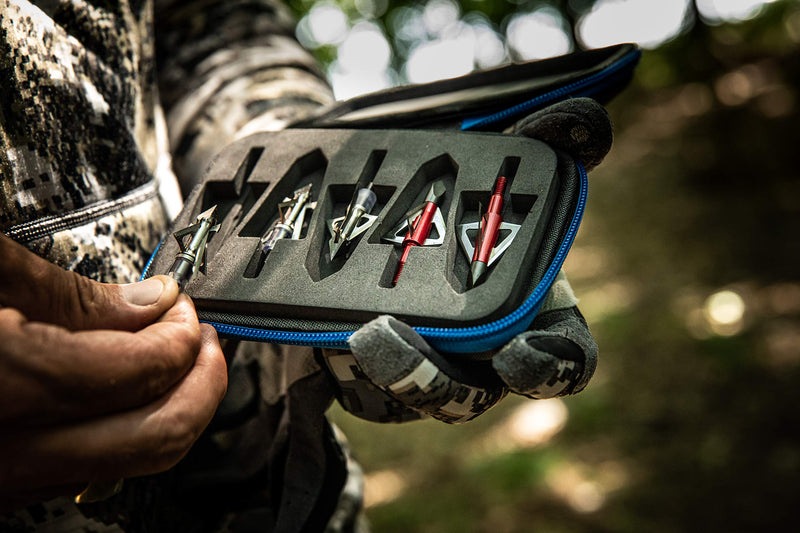 Muzzy Broadheads and Accessory Case, Grey/Blue (601) - BeesActive Australia