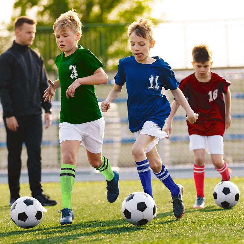 8 Pairs Youth Soccer Shin Guards Kids Protective Soccer Socks Sport Shin Pads Guard Sleeves Calf Protective Soft Colorful Gear for Football Games 3-15 Years Old Girls Boys Toddler Child Teenagers - BeesActive Australia