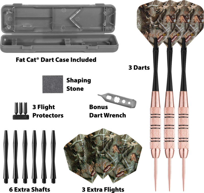 [AUSTRALIA] - Fat Cat Realtree Hardwoods HD Camo Steel Tip Darts with Storage/Travel Case, 23 Grams 