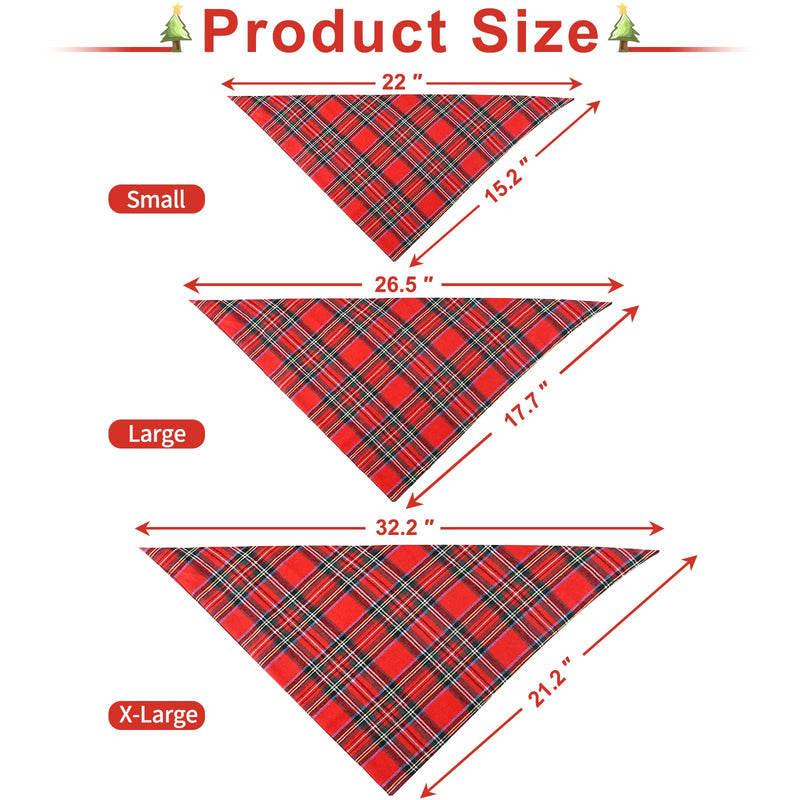 Malier 2 Pack Dog Bandana Christmas Classic Plaid Pets Scarf Triangle Bibs Kerchief Set Pet Costume Accessories Decoration for Small Medium Large Dogs Cats Pets Green + Red - BeesActive Australia