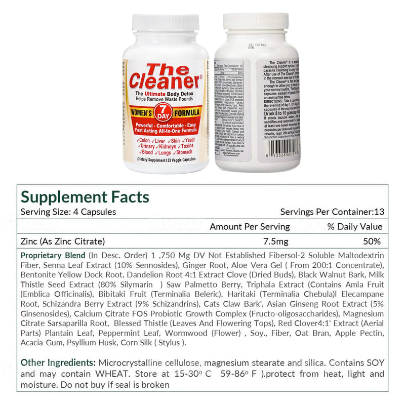 Century Systems The Cleaner Detox, Powerful 7-Day Complete Internal Cleansing Formula for Women, Support Digestive Health, 52 Vegetarian Capsules 52 Count (Pack of 1) - BeesActive Australia