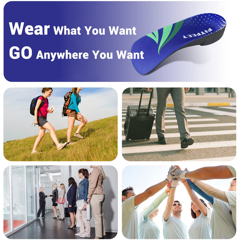 Plantar Fasciitis Insoles, 3/4 Length Arch Support Insoles for Women and Men, Shoe Inserts for Flat Feet, Over-Pronation, Heel Pain Relief, Orthotic Insoles with High Arch for Running, Work Boots, M M | 5.5~8 UK - BeesActive Australia
