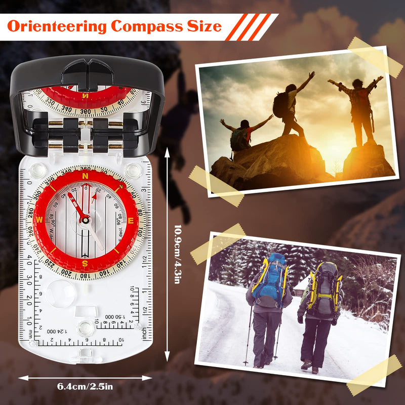 Xuhal 2 Pcs Sighting Compass Mirror Adjustable Declination Compass for Hiking Orienteering Compass Map Reading Compass for Kids Camping Backpacking Survival Navigation Hunting Mountaineering - BeesActive Australia