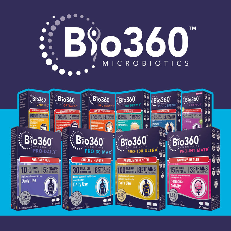Natures Aid Bio360 Pro-100 Ultra (100 Billion Bacteria), from Natures Aid, 30 Capsules Bio360 Pro-100 Ultra 30 Capsules - BeesActive Australia