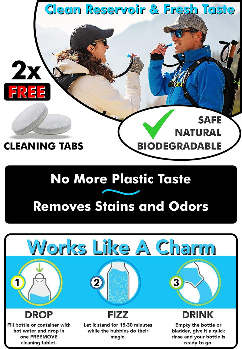 Hydration Bladder Cleaning Kit 5in1 | NO MORE DIRT | Universal for Water Bladder Bag | Camelback Cleaner Kit | Large Brush, Small Brush, Snake Brush, Drying Hanger, Carry Bag & 2x Cleaning Tablets - BeesActive Australia