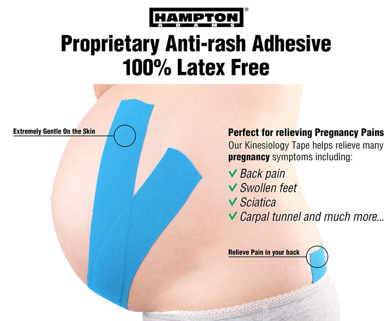 (2 Pack) Kinesiology Tape for Physical Therapy Sports Athletes – Latex Free Elastic, 16ft Water Resistant Kinetic Uncut Kinesiology Tape for Knee Pain, Elbow & Shoulder Muscle - Sky Blue 2 Count (Pack of 1) - BeesActive Australia