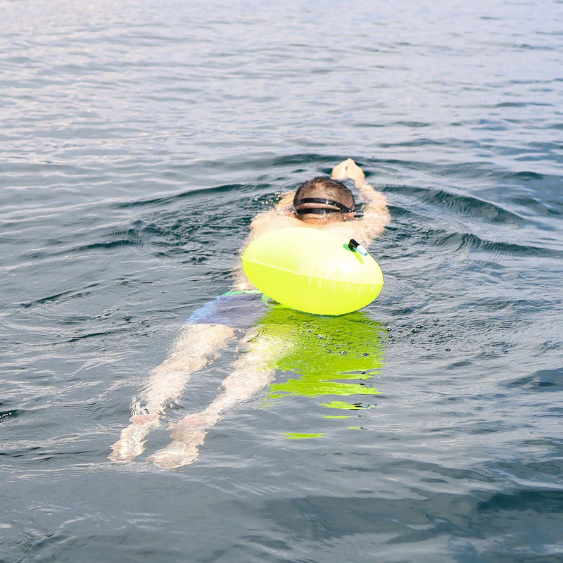 [AUSTRALIA] - ProCase Swim Buoy Float, Swimming Bubble Safety Float with Adjustable Waist Belt for Open Water Swimming, Safe Swim Training, Triathletes, Kayaking, Snorkeling Neon Yellow 