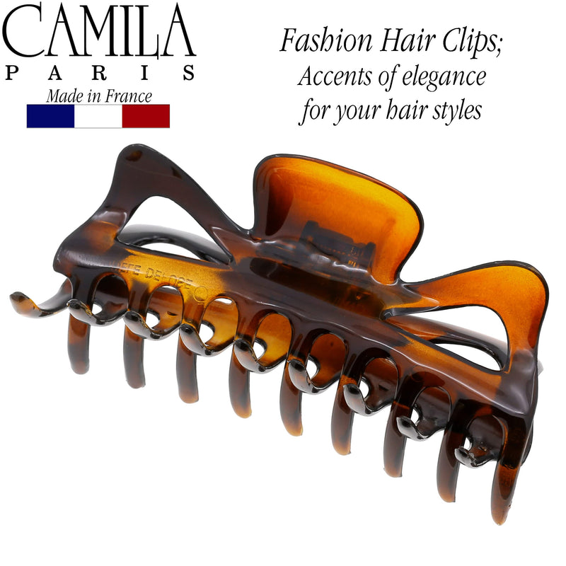 Camila Paris CP41 French Large Hair Clips for Women Thick Hair for Long Curly Wavy Hair, Girls Hair Claw Clip, Durable Styling Big Claw Clip for Thick Hair, Strong Hold No Slip Grip, Made in France Tortoise Shell 4.5" - BeesActive Australia