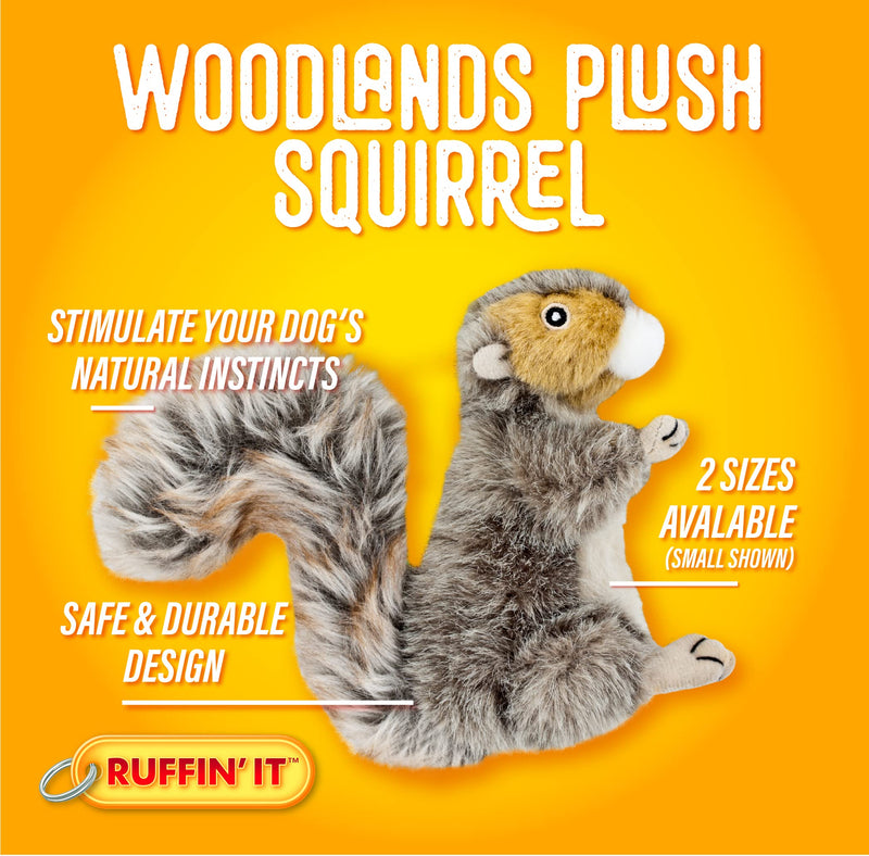 Reaowazo Woodlands Plush Squirrel Dog Toy, Small - BeesActive Australia