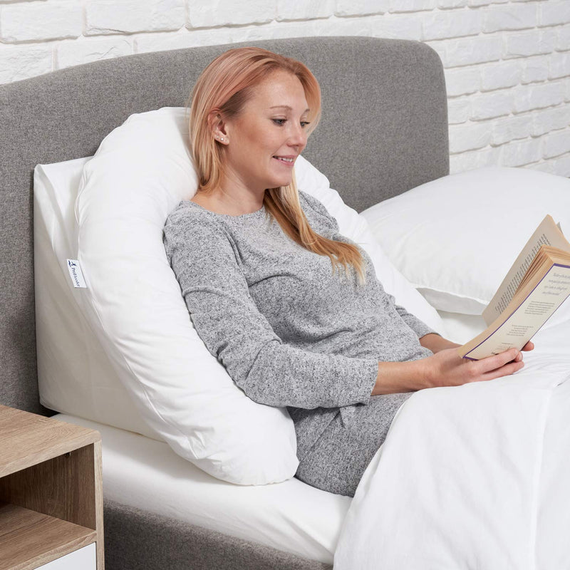 Proheeder Wedge Pillow for Reading and Watching in Bed - Support Cushion for Back, Leg and Knee Prop Up - Helps with Acid Reflux - Made in Foam with Removable and Washable Cover - Made in Portugal Bed Wedge Cushion - BeesActive Australia