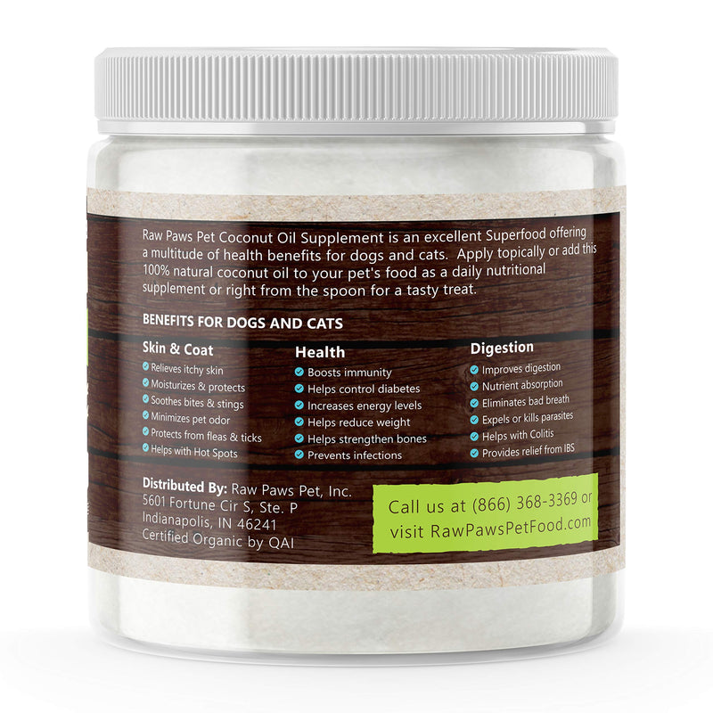 Raw Paws Organic Virgin Coconut Oil for Dogs & Cats, 8-oz - Supports Immune System, Digestion, Oral Health, Thyroid - All Natural Allergy Relief for Dogs, Hairball Relief - BeesActive Australia