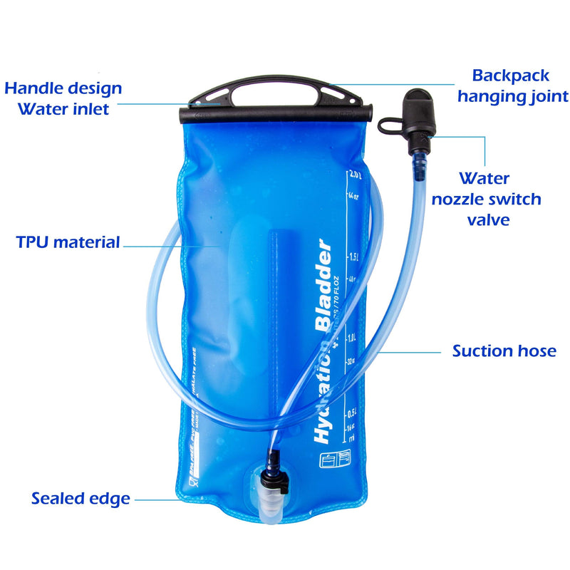 JEELAD TPU Hydration Bladder Water Bladder Ultra-Durable Water Storage Bladder for Hydration Backpacks Outdoor Hiking Running Cycling Camping Climbing - BeesActive Australia