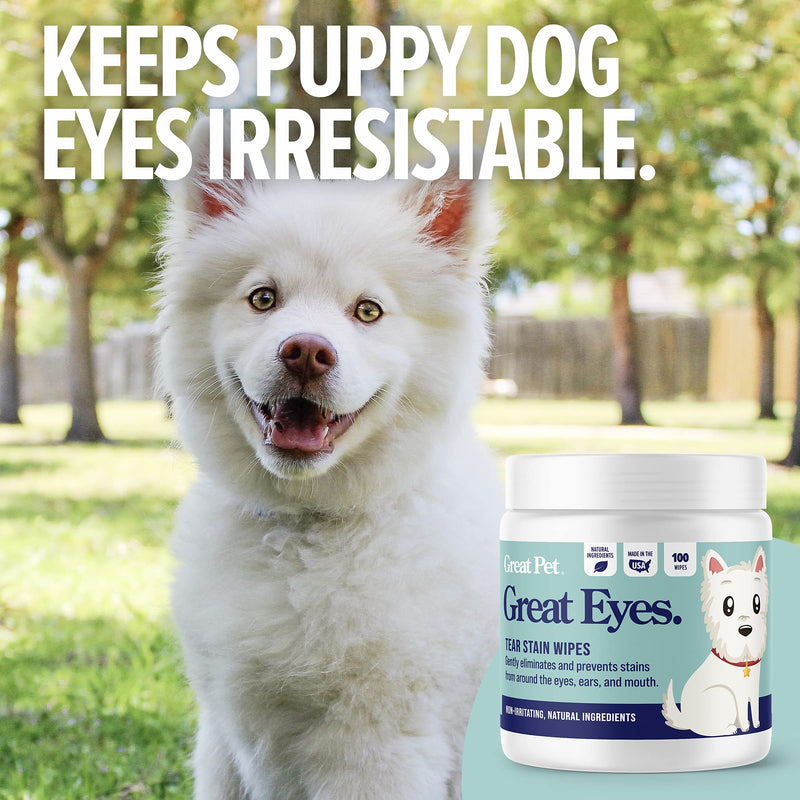 Great Pets - Body Wipes & Eye Tear Stain Remover Wipes for Dogs & Cats - Wash & Clean Eyes, Paws, Skin & Coat, Butt, Excess Hair Waterless Without Soap Eye Wipes - BeesActive Australia