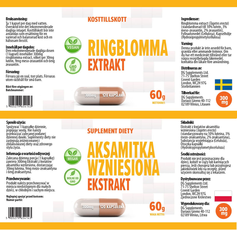 Lutein 30mg Meso-zeaxanthin 9mg Zeaxanthin 6mg Complex Macu Eye Supplement from Marigold Extract 120 Vegan Capsules 300mg, Certificate of Analysis by AGROLAB Germany, High Strength Supplement - BeesActive Australia