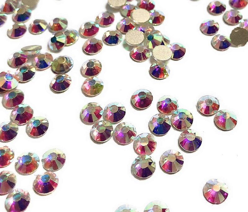 Rhinestones for Nails 1440pcs Crystal AB/Crystal Flatback Glass Rhinestones Nail Art Crystals Diamond Art Round Flatback Gems (AB) - BeesActive Australia