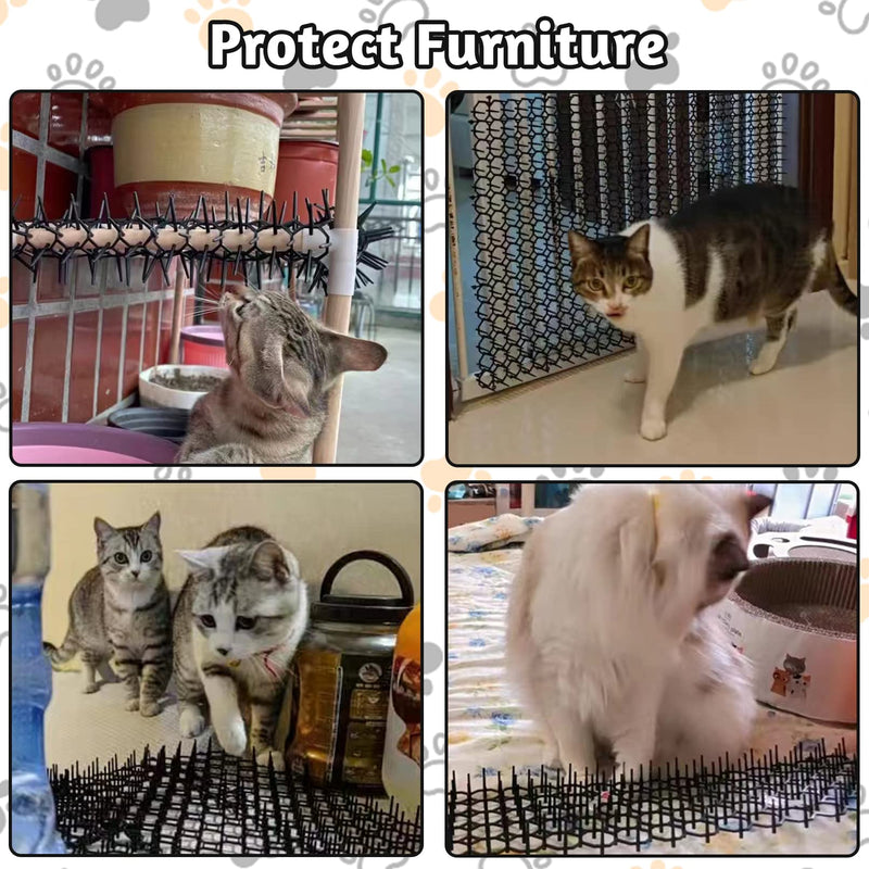 Fhiny 6.6FT/13.1FT Cat Scat Mat with Spikes, Digging Cat Deterrent Devices Prickle Strips Roll Anti Kitten Stopper Training Network for Indoor/Outdoor Pets Dogs Protect Furniture S: 78.8" L×12 "W - BeesActive Australia