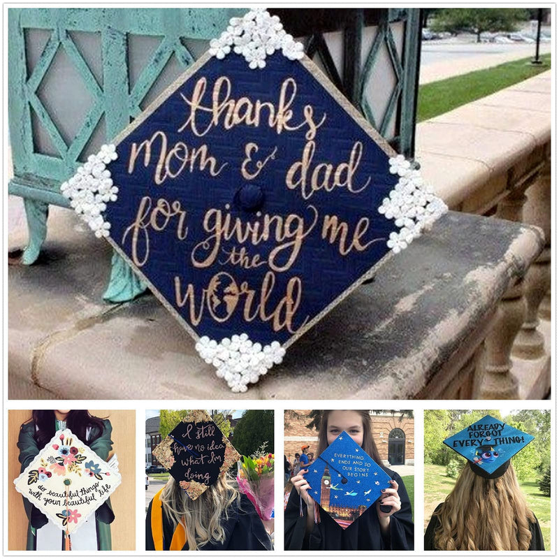 Henrrenbek Matte Adult Graduation Cap with 2022 Tassel Unisex Adjustable Graduation Cap Orange - BeesActive Australia