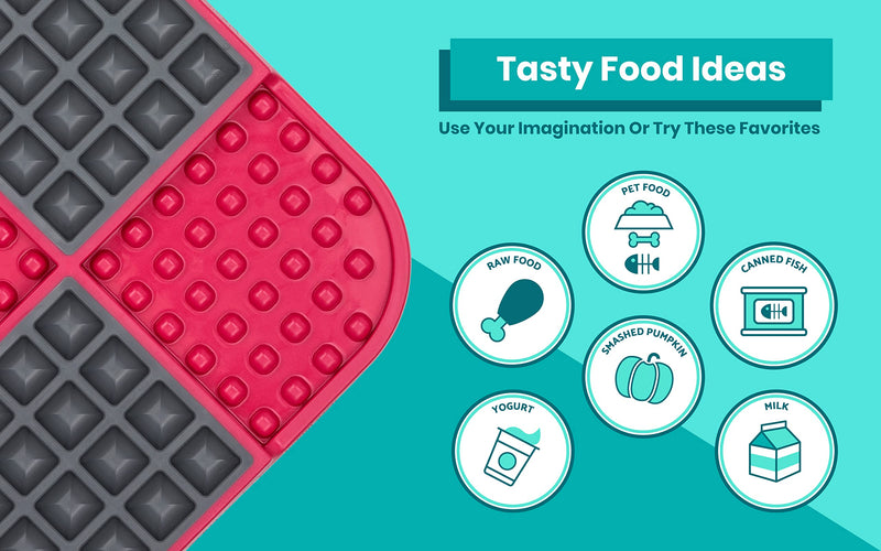 Lickimat Slomo, Dog Slow Feeders Lick Mat, Boredom Anxiety Reducer; Perfect for Food, Treats, Yogurt, or Peanut Butter. [Fun Alternative to a Slow Feed Dog Bowl] Available in a Variety of Colors Turquoise - BeesActive Australia