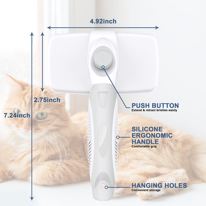 Crala Self Cleaning Slicker Brush, Dog & Cat Grooming Shedding Tool for Short and Long Haired - Gently Removes Loose Undercoat, Mats and Tangled Haired - BeesActive Australia