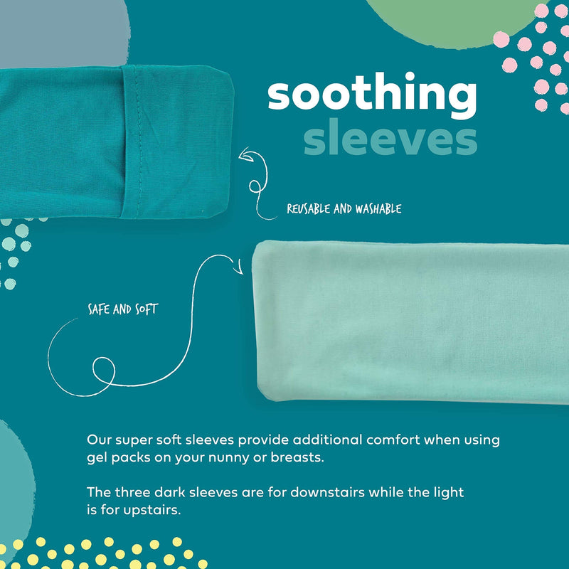 Postpartum Hot And Cold Packs, Ice Pads Pain Relief For Perineal Conditions, Vaginal Recovery, Haemorrhoids And Heat Pads For Breast Pain, 2 Reusable Flexible Cooling Gel Pads, 4 Soft Washable Sleeves - BeesActive Australia