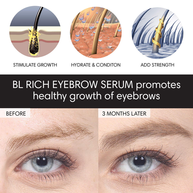 BL Rich Eyebrow Growth Serum with Peptide for thicker brow, rapid grow of eyebrows and eyelash, Lash professional’s choice for eyelash extension aftercare, 10ml - BeesActive Australia