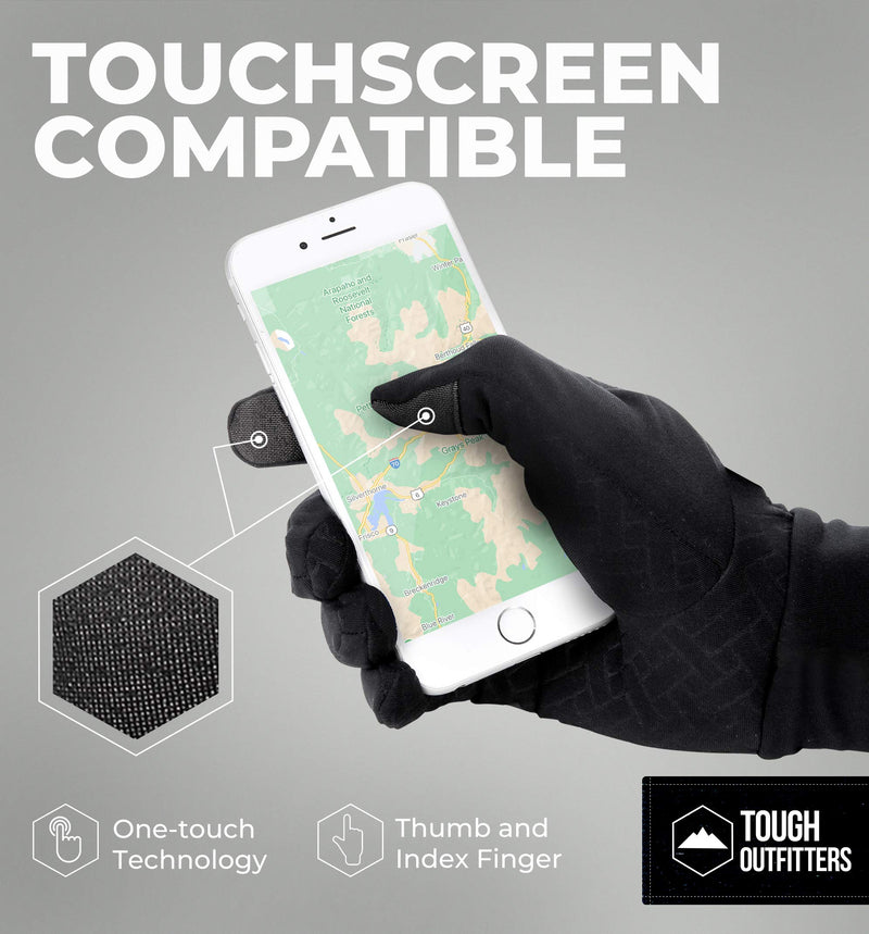 Running Gloves with Touch Screen - Winter Glove Liners for Texting, Cycling - Thin & Lightweight Cold Weather Thermal Gloves X-Large - BeesActive Australia