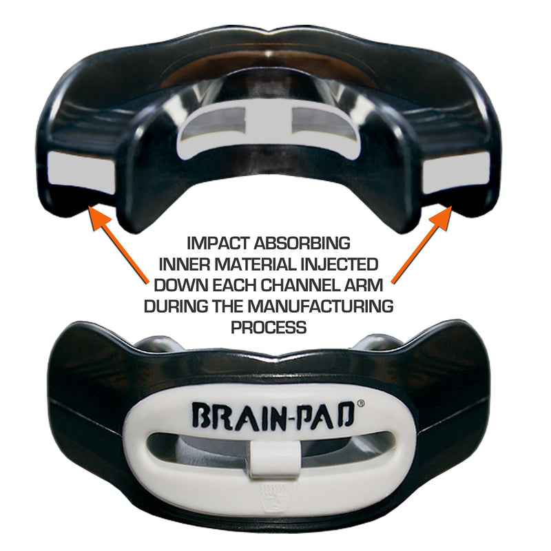 Brain Pad Pro+Plus Double Laminated Strap/Strapless Combo in one Adult Mouthguard Black - BeesActive Australia